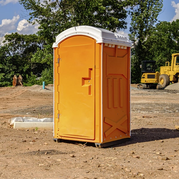 how often are the porta potties cleaned and serviced during a rental period in Glyndon